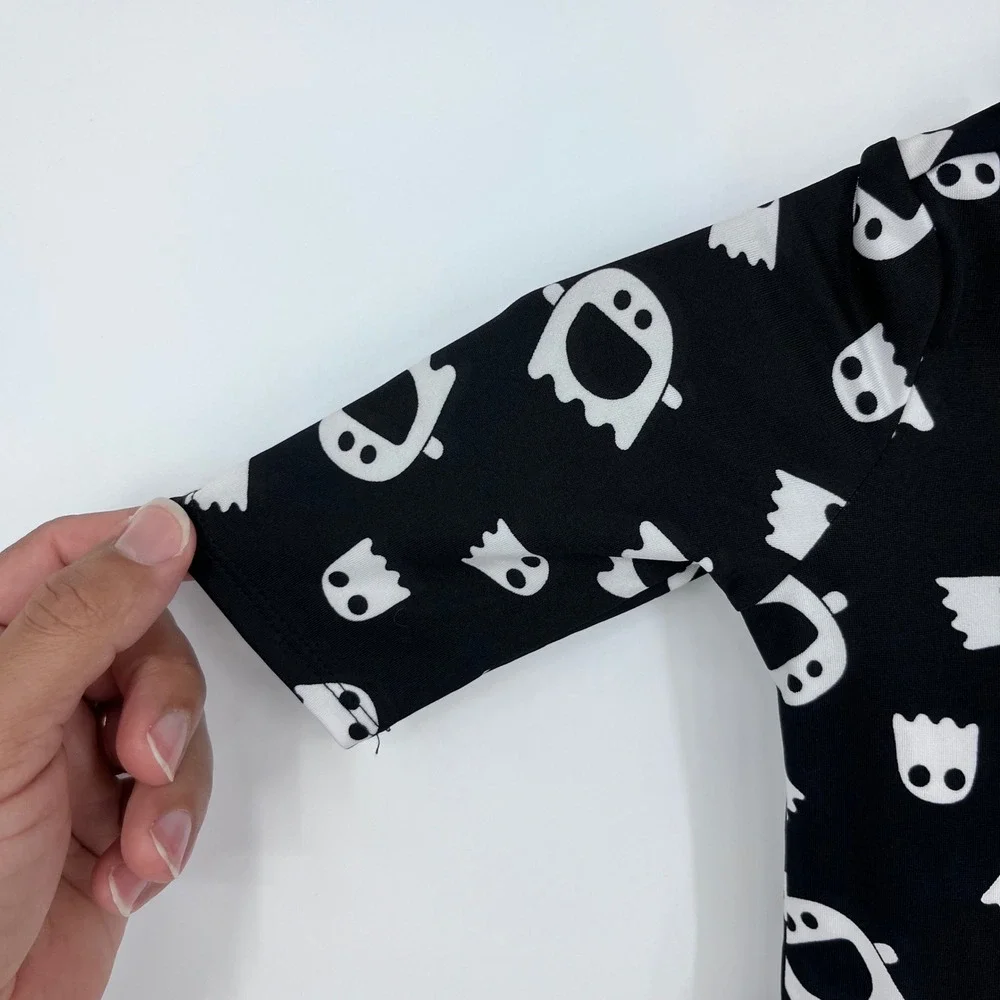 Dot Dot Smile Ghost Dress Girls 2T Black White Halloween Crisscross Back‎ Spooky